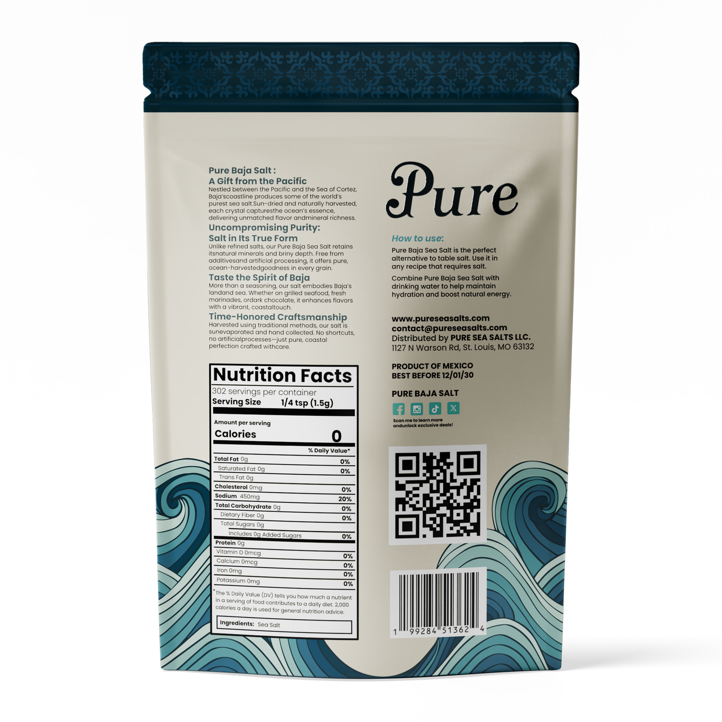 Pure Baja Sea Salt 1 lb Fine Ground