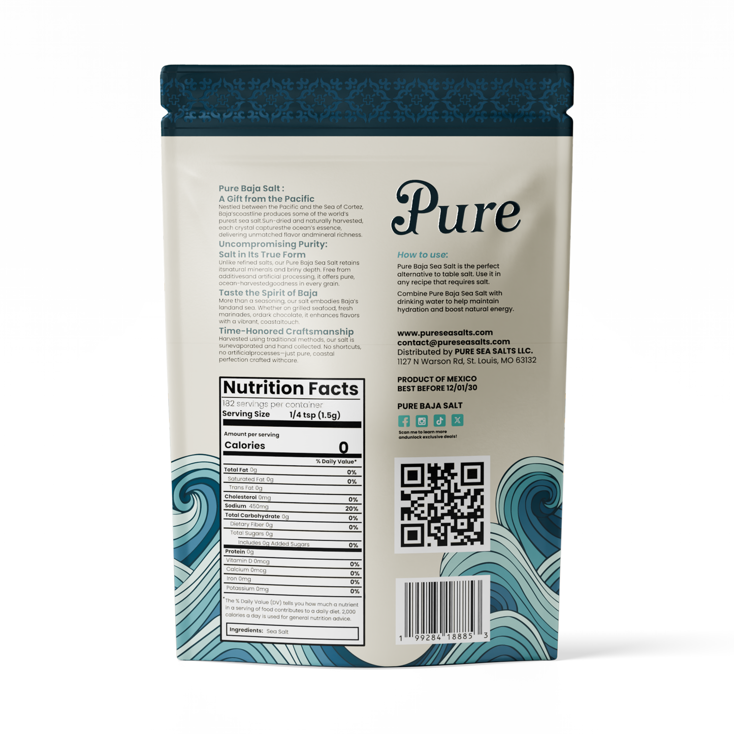 Pure Baja Sea Salt 0.6 lb Natural Grain