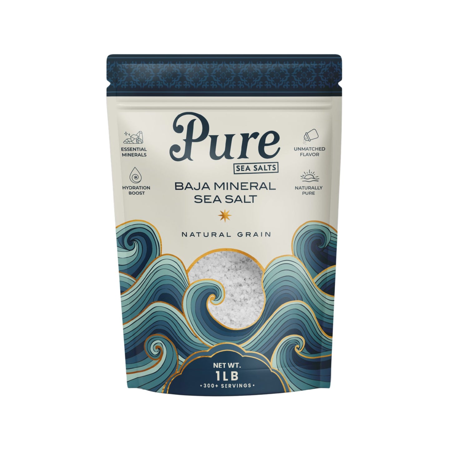 Pure Baja Sea Salt 1 lb Natural Grain